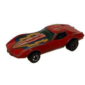 Vintage Hot Wheels Redline 1975 Corvette Stingray Flying Colors Red Hong Kong